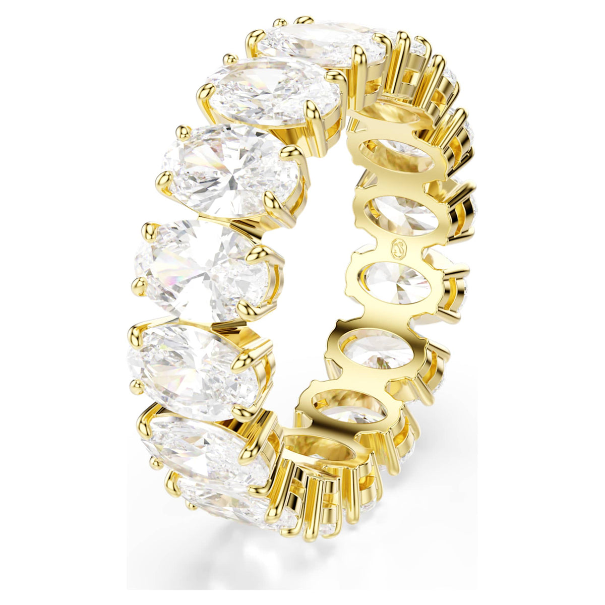 Swarovski Matrix ring with white oval-cut accents and an 18K gold finish