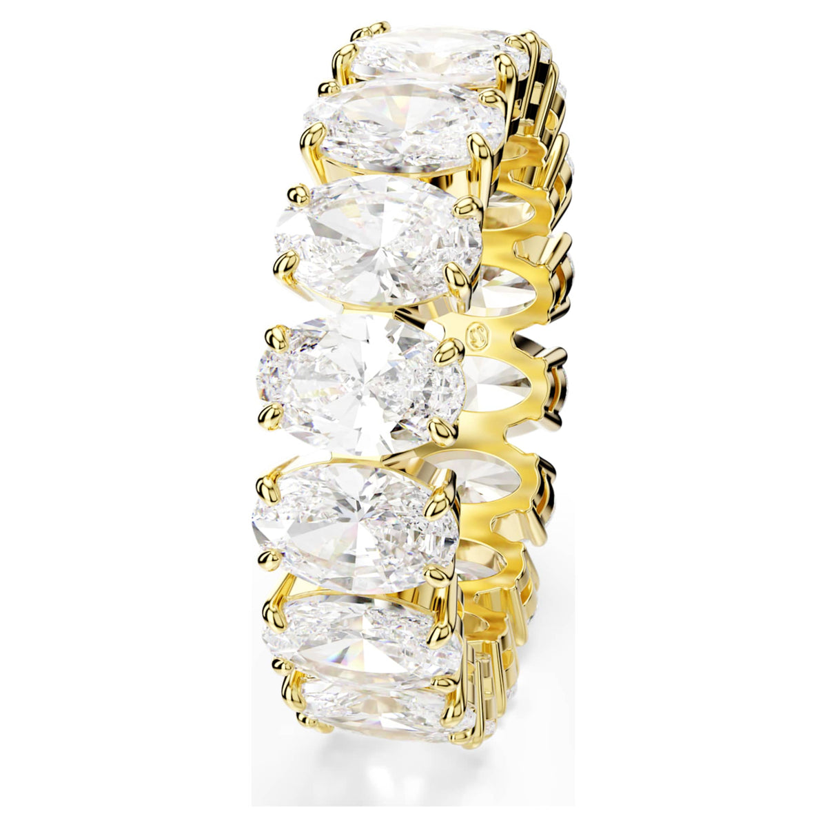 Swarovski Matrix ring with white oval-cut accents and an 18K gold finish