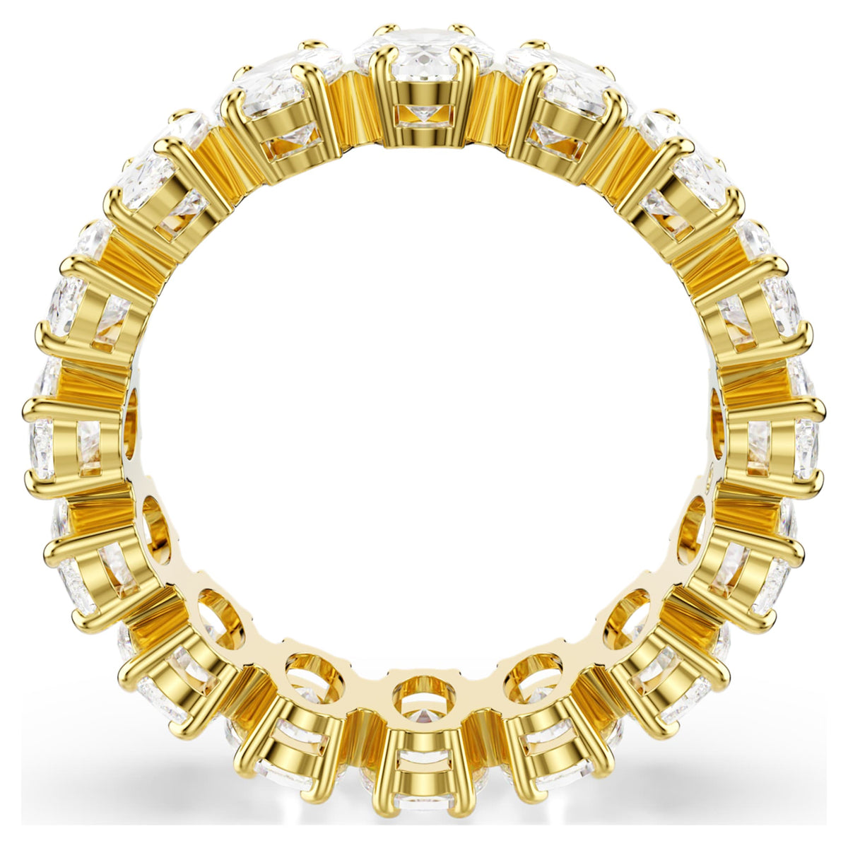 Swarovski Matrix ring with white oval-cut accents and an 18K gold finish