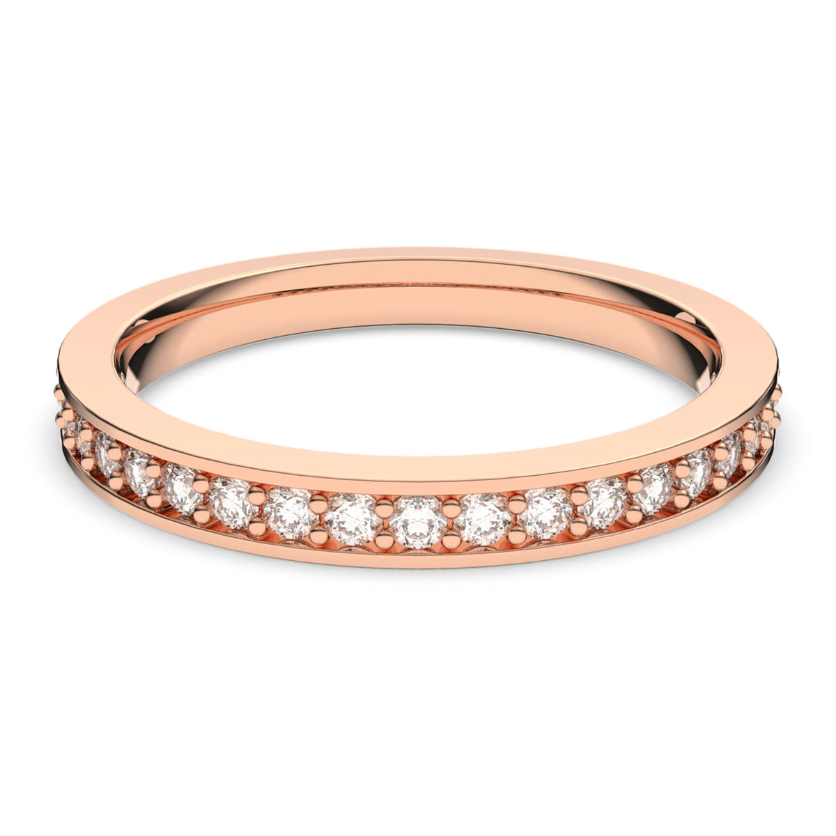 Swarovski Matrix ring with white accents and an 18K rose gold finish