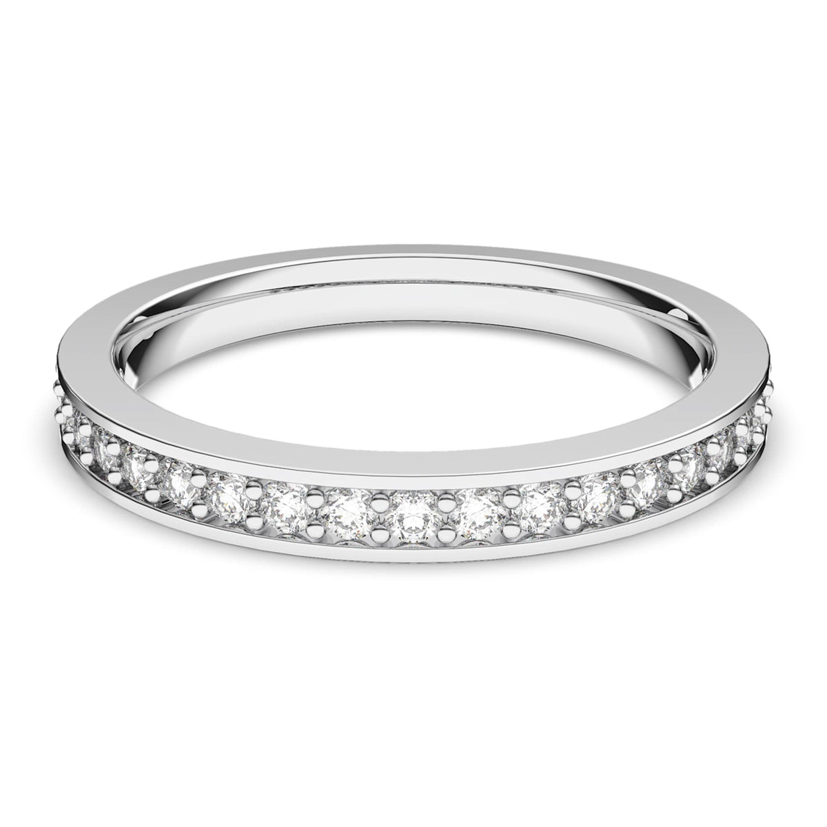 Swarovski Matrix ring with white accents and rhodium plating
