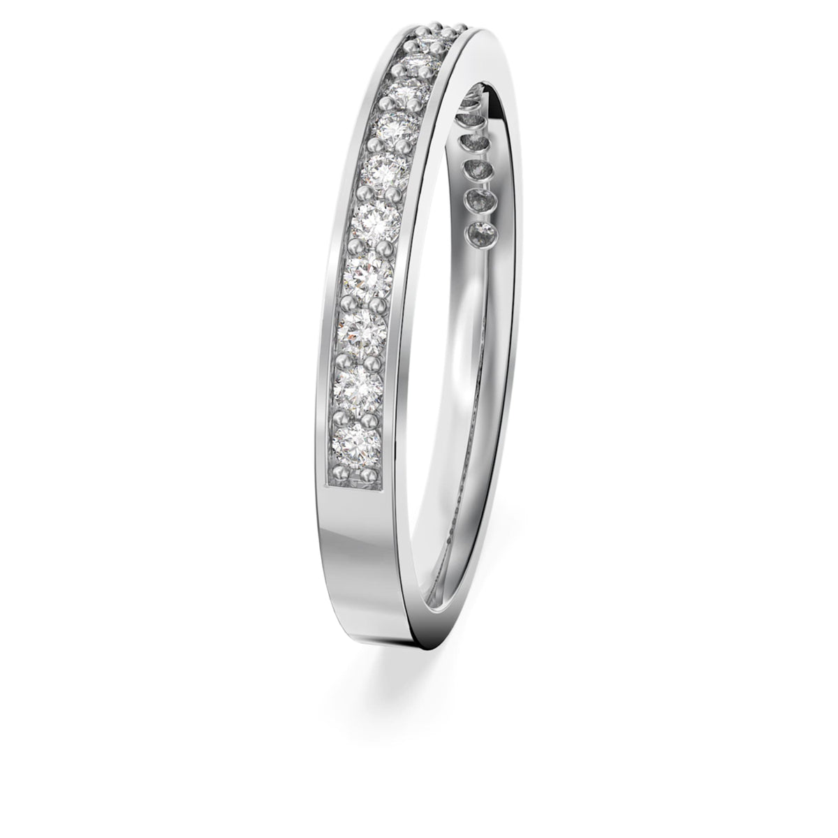 Swarovski Matrix ring with white accents and rhodium plating