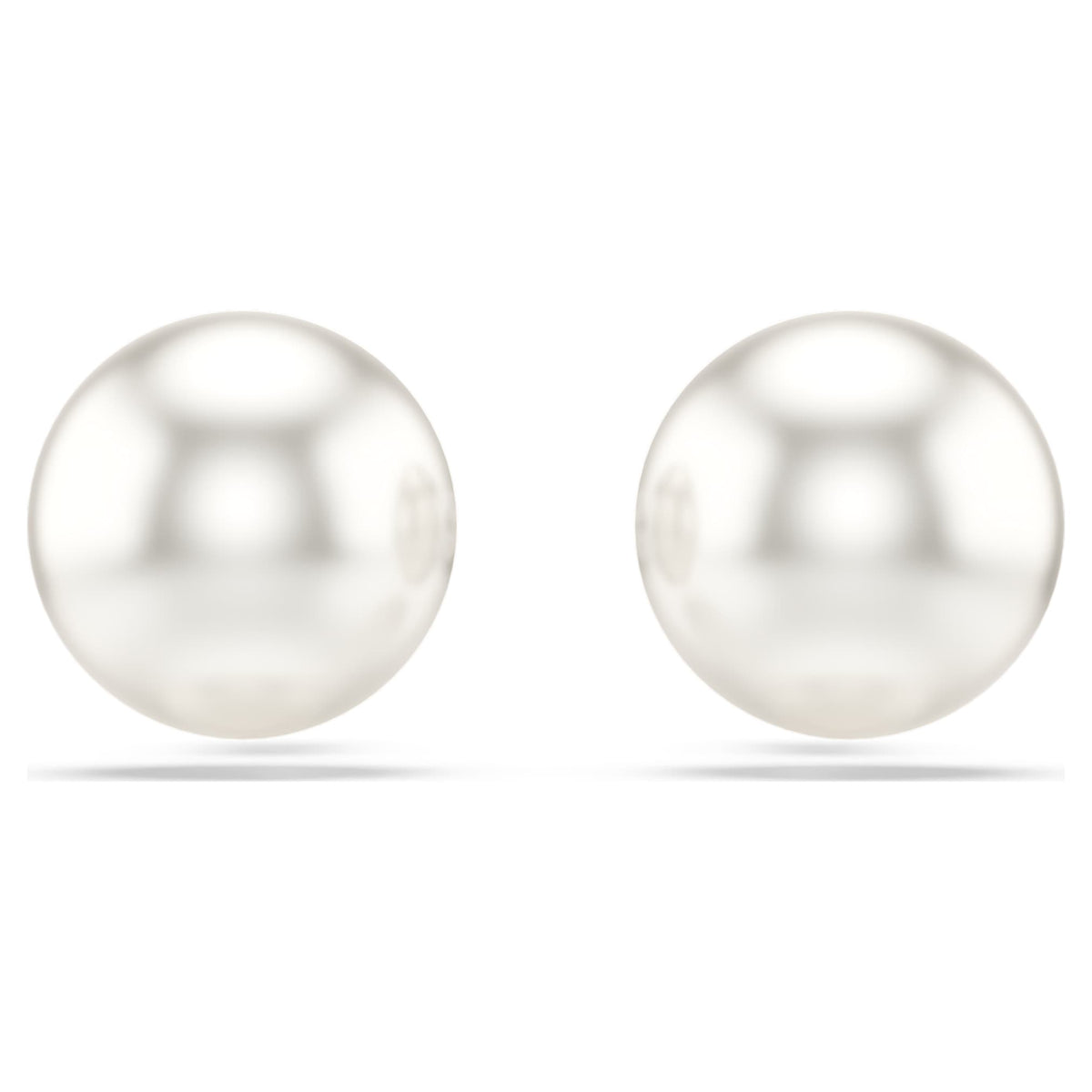 Swarovski Matrix stud earrings Crystal pearl, White, Rhodium plated