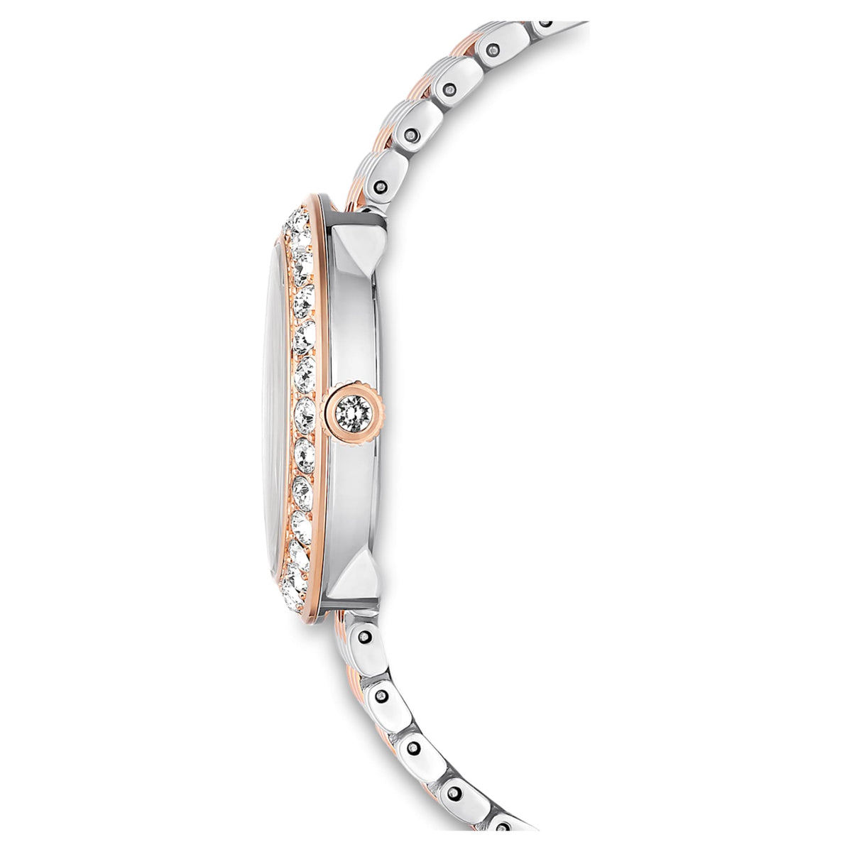 Swarovski Matrix tennis 7-link watch Swiss Made, Metal bracelet, Rose gold tone, Mixed metal finish