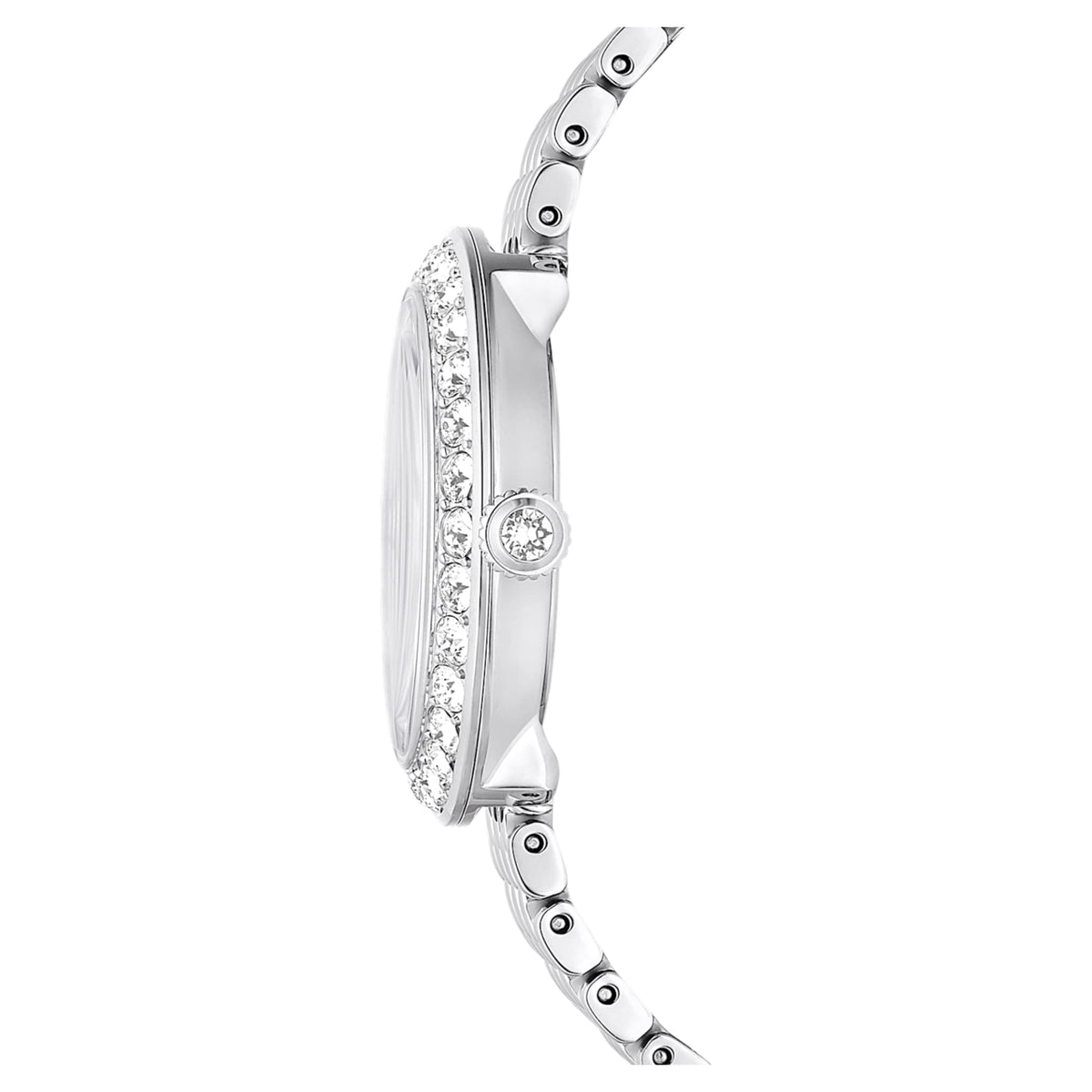 Swarovski Matrix tennis 7-link watch Swiss Made, Metal bracelet, Silver tone, Stainless steel