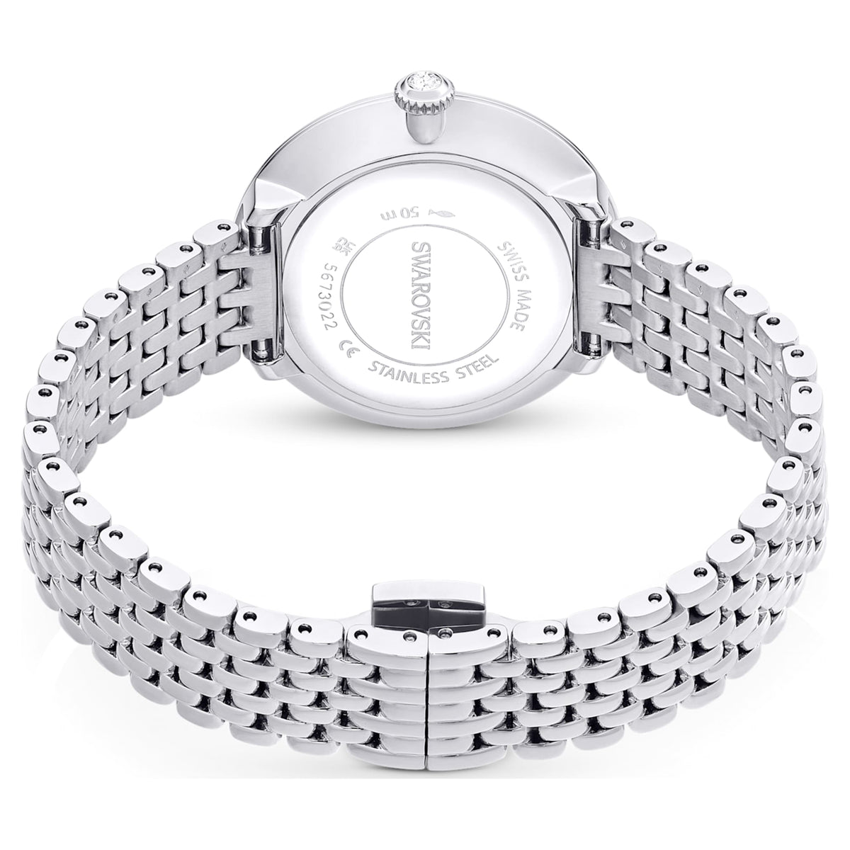 Swarovski Matrix tennis 7-link watch Swiss Made, Metal bracelet, Silver tone, Stainless steel
