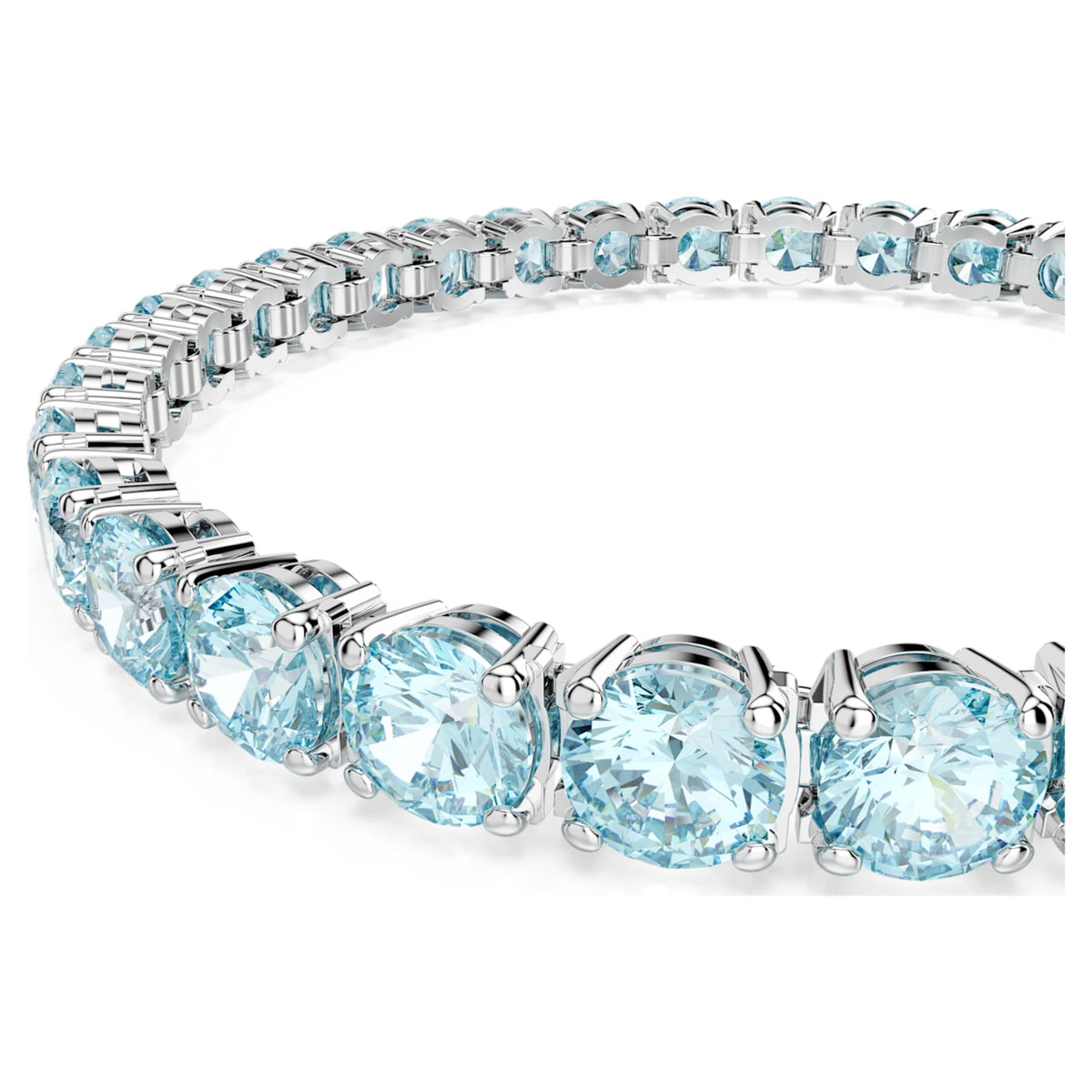Swarovski Matrix Tennis bracelet with blue round-cut accents and rhodium plating