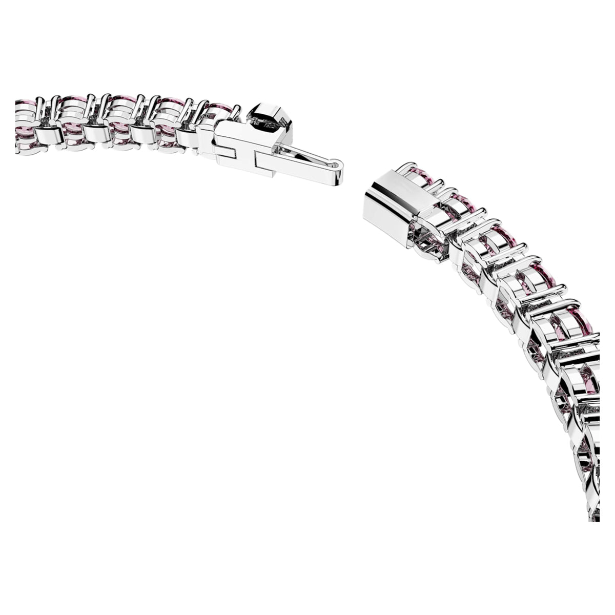 Swarovski Matrix Tennis bracelet with pink round-cut accents and rhodium plating