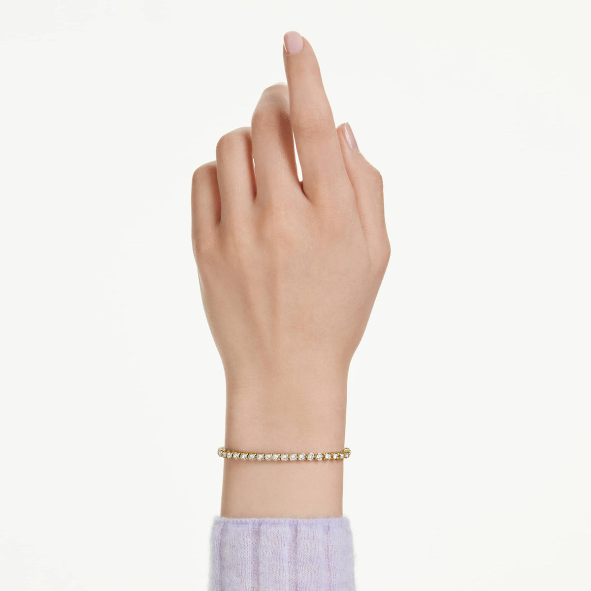 Swarovski Matrix Tennis bracelet with pink round-cut accents and rhodium plating