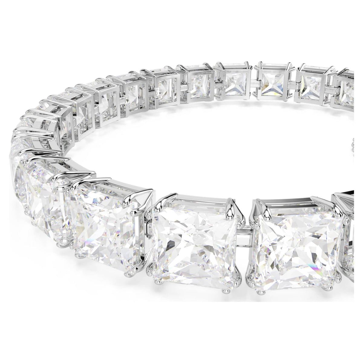 Swarovski Matrix Tennis bracelet with white accents and rhodium plating