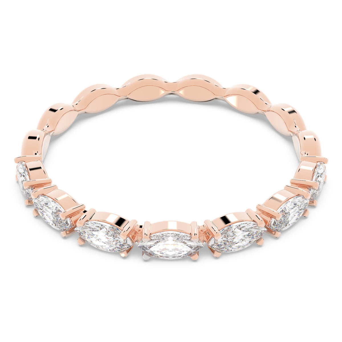Swarovski Matrix Vittore ring with white marquise-cut accents and an 18K rose gold finish