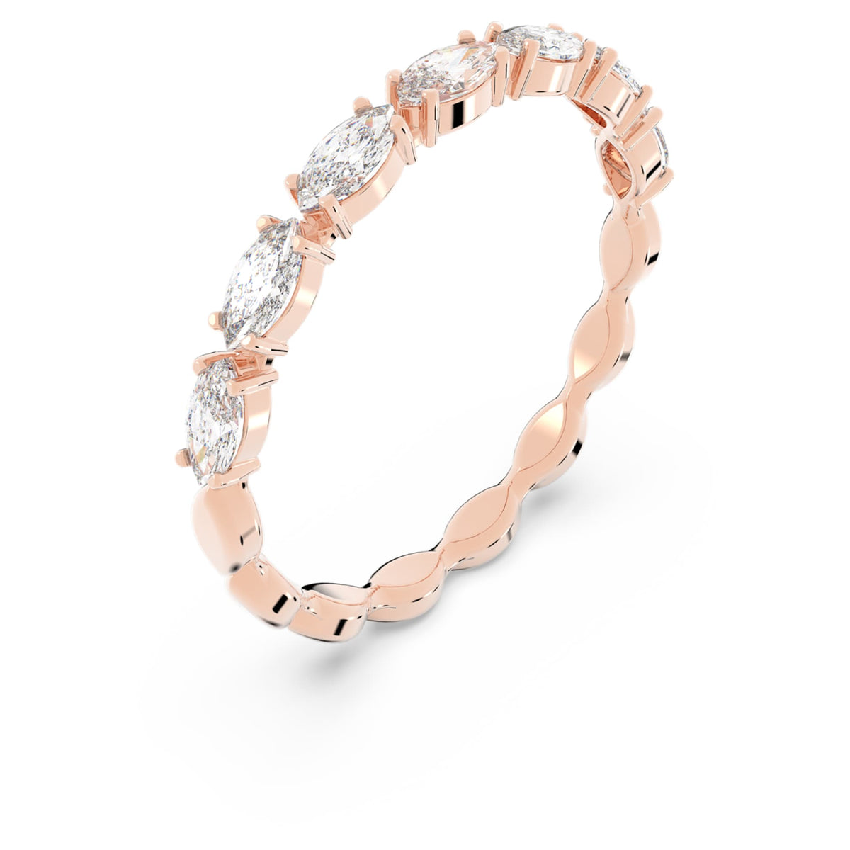 Swarovski Matrix Vittore ring with white marquise-cut accents and an 18K rose gold finish