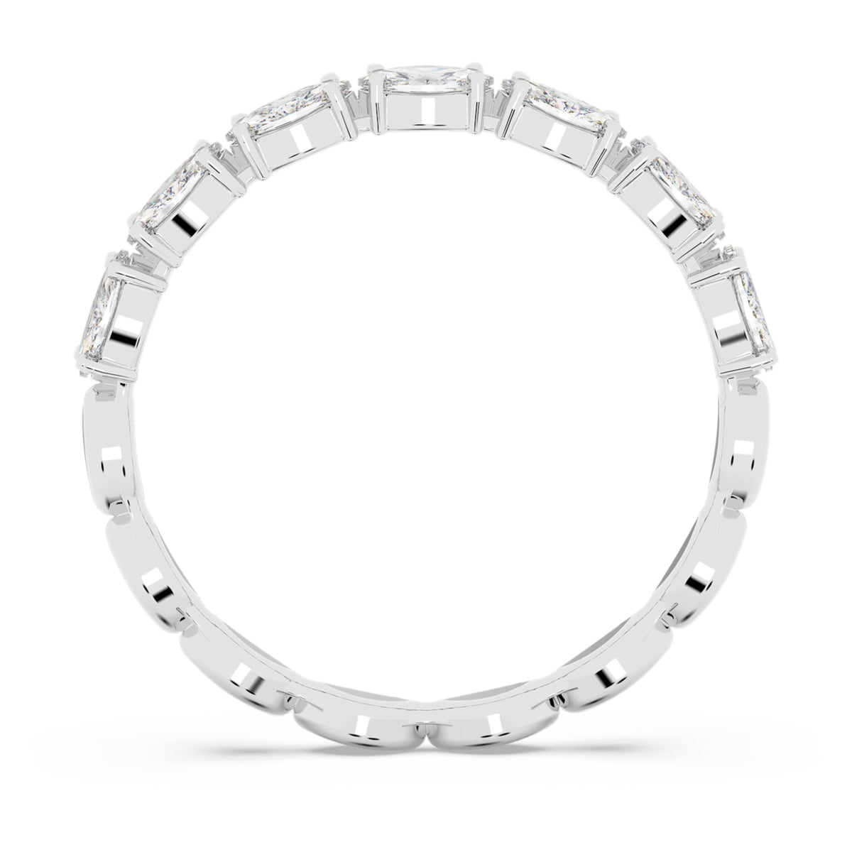Swarovski Matrix Vittore ring with white marquise-cut accents and rhodium plating