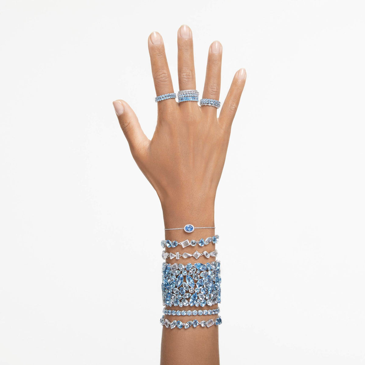 Swarovski Matrix Vittore ring with white marquise-cut accents and rhodium plating