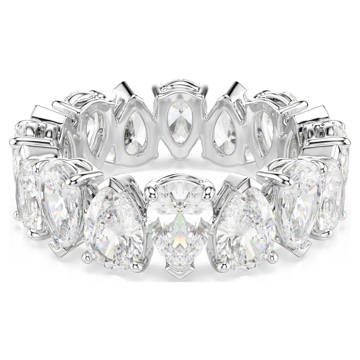Swarovski Matrix Vittore ring Pear cut, White, Silver-tone finish