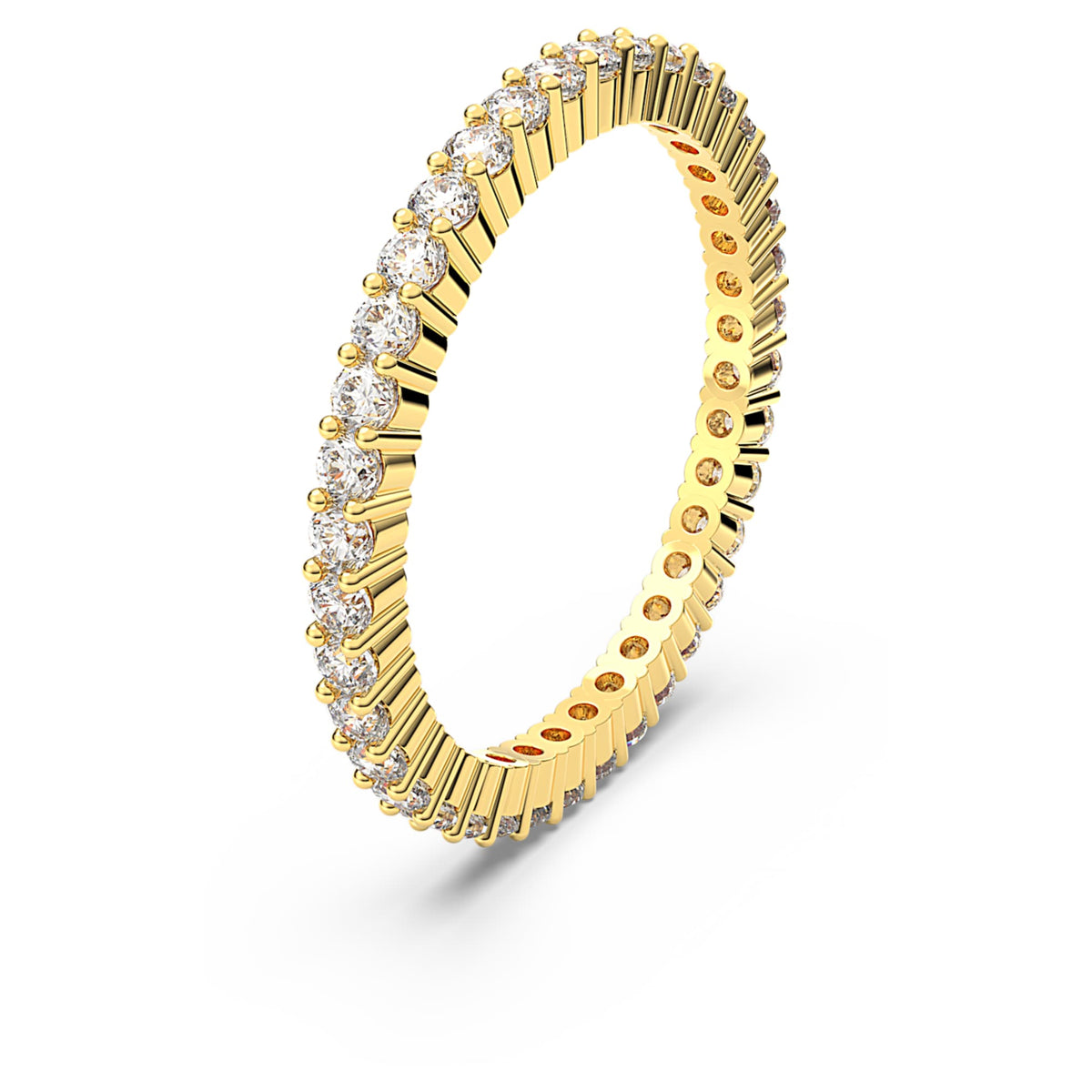 Swarovski Matrix Vittore ring with white round-cut accents and an 18K gold finish