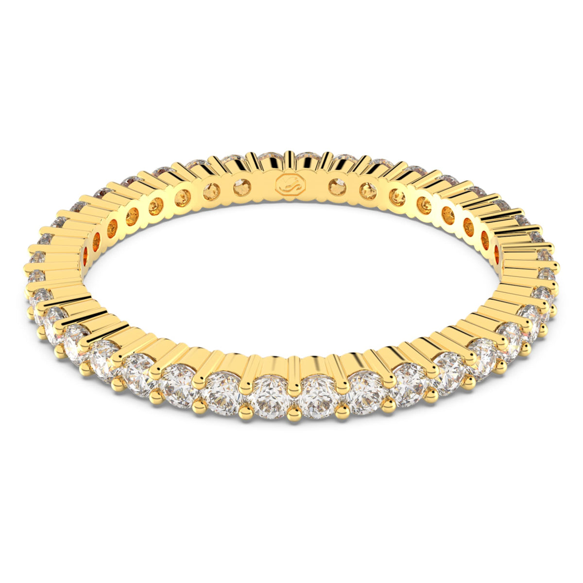 Swarovski Matrix Vittore ring with white round-cut accents and an 18K gold finish
