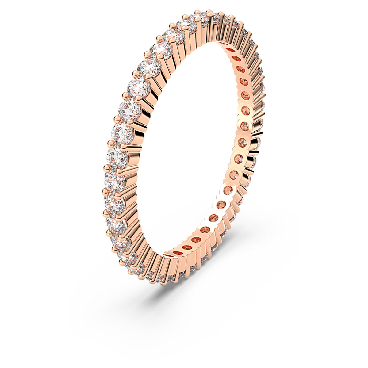 Swarovski Matrix Vittore ring with white round-cut accents and an 18K rose gold finish