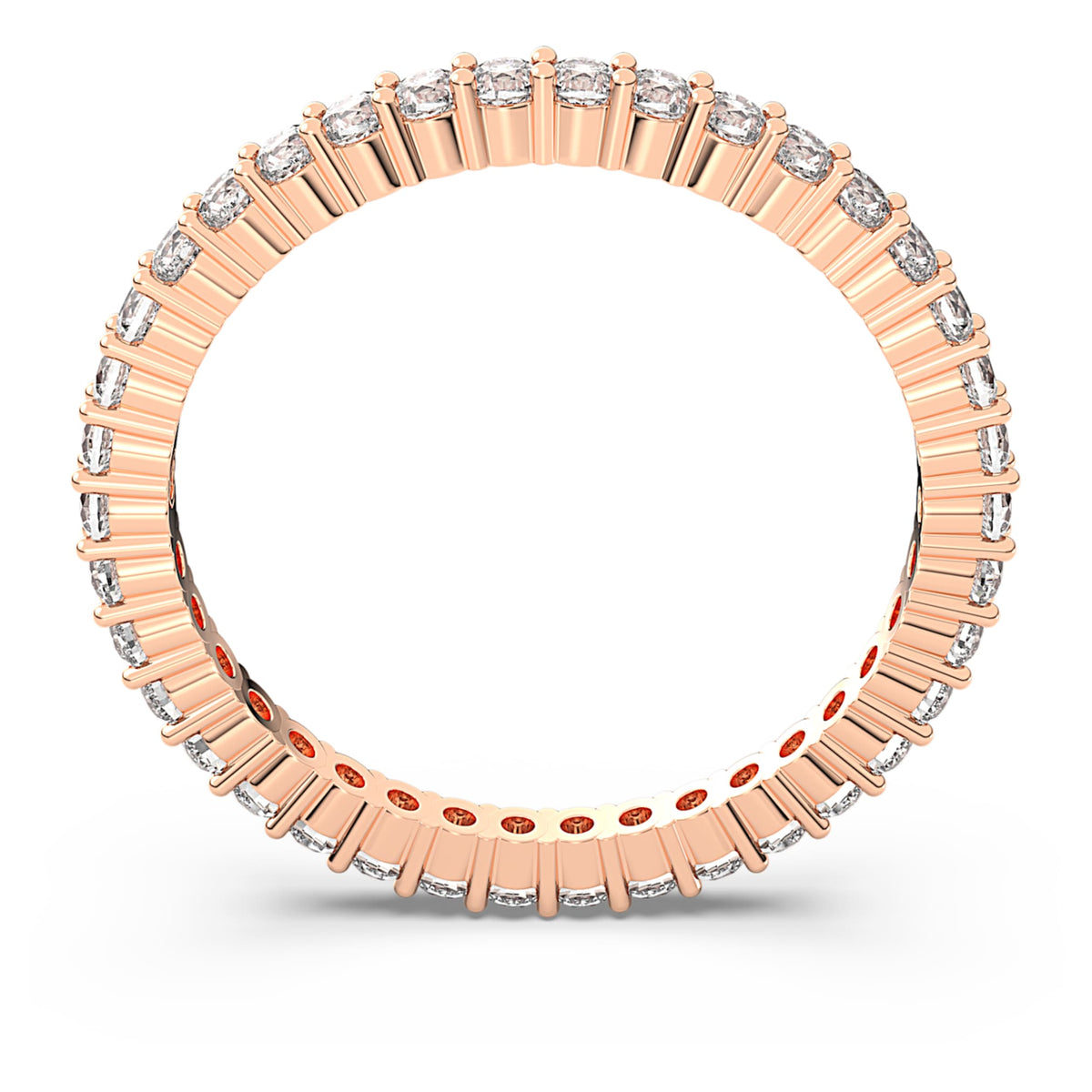 Swarovski Matrix Vittore ring with white round-cut accents and an 18K rose gold finish