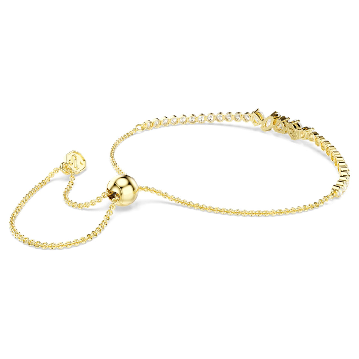 Swarovski Mesmera bracelet Mixed cuts, White, 18K gold finish