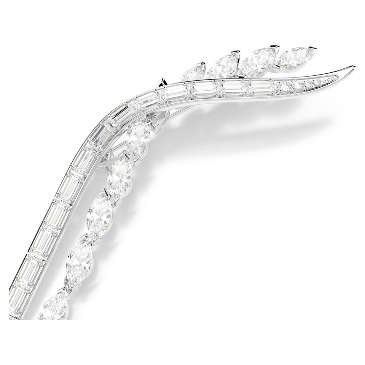 Swarovski Mesmera brooch Mixed cuts, White, Rhodium plated