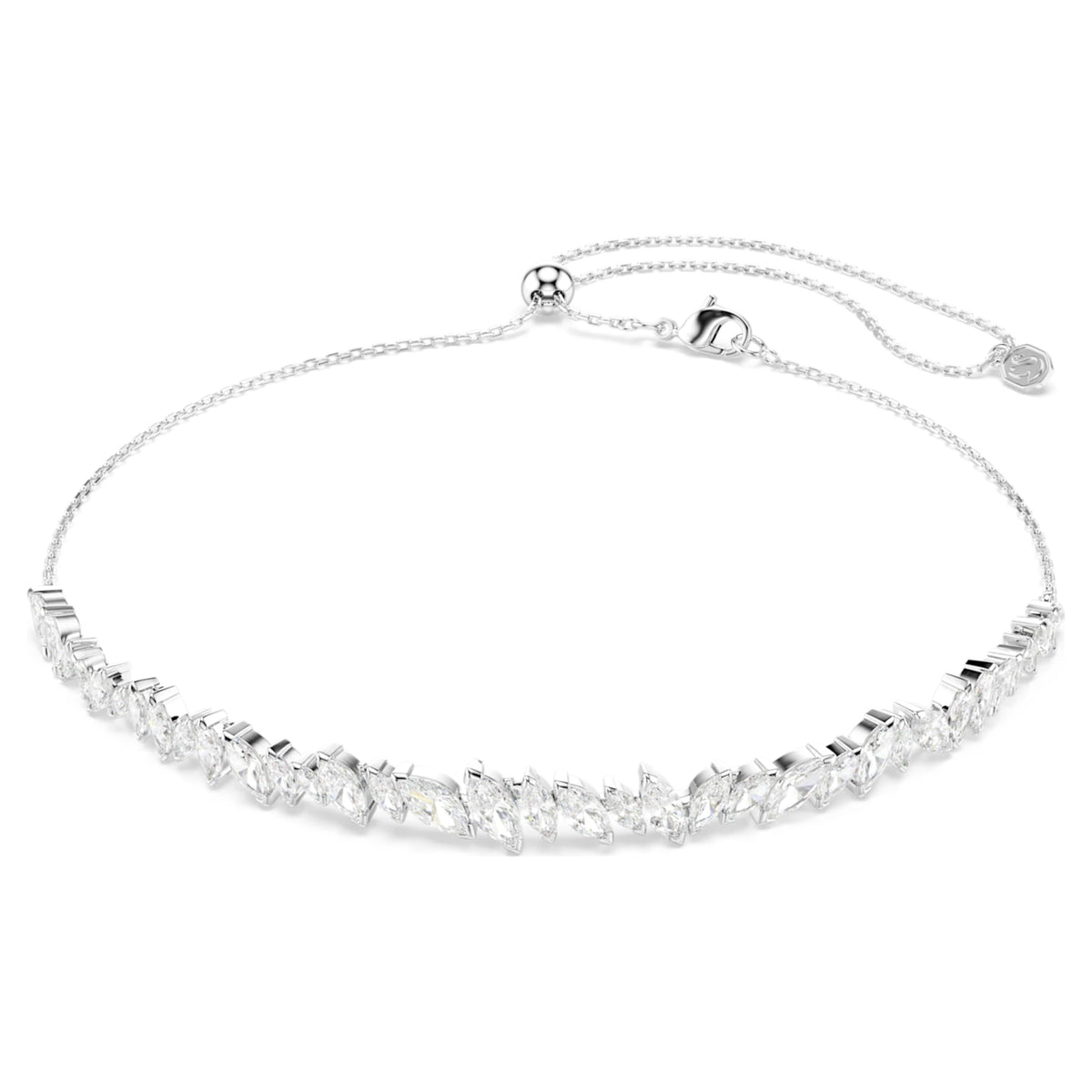Swarovski Mesmera choker Marquise cut, White, Rhodium plated