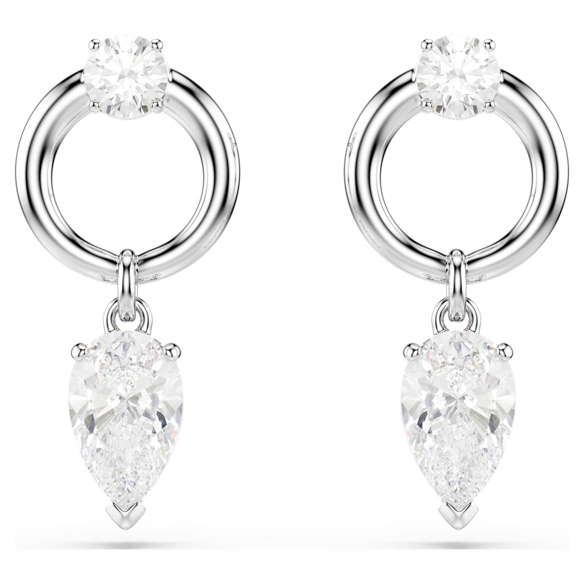 Swarovski Mesmera drop earrings Mixed cuts, White, Rhodium plated