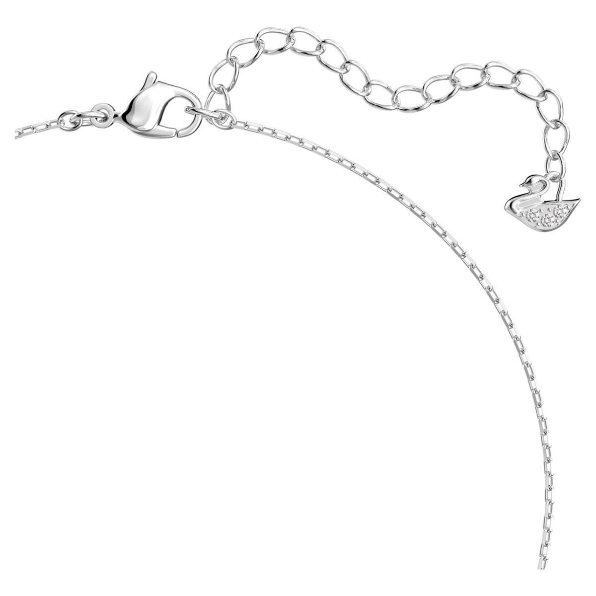 Swarovski Mesmera necklace featuring a heart motif with white accents and rhodium plating