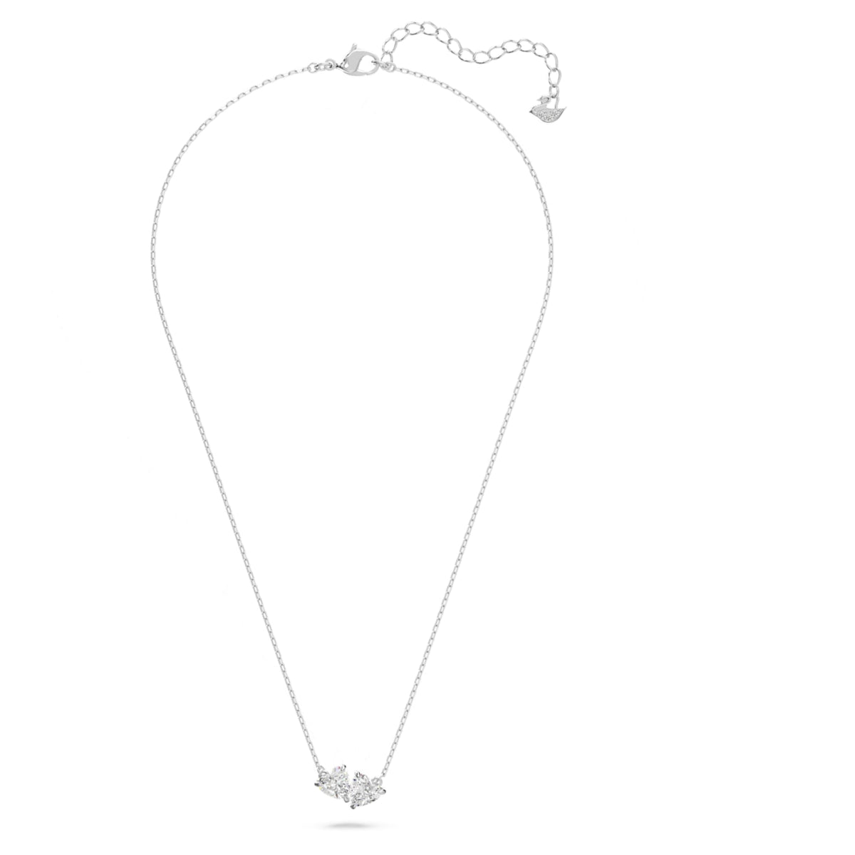 Swarovski Mesmera necklace featuring a heart motif with white accents and rhodium plating