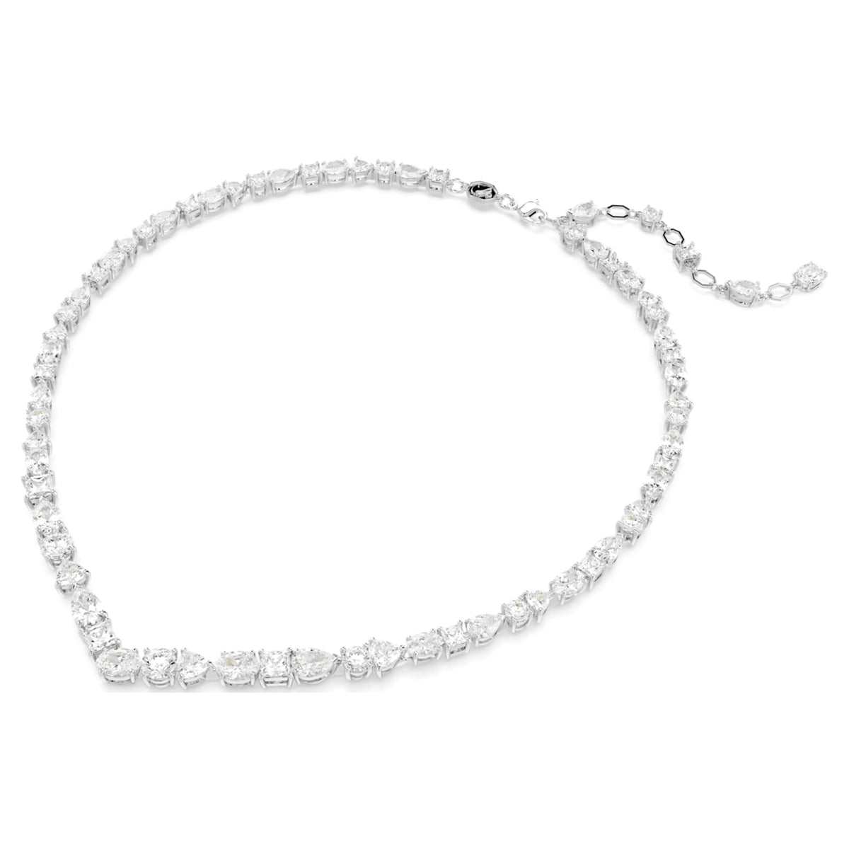 Swarovski Mesmera necklace Mixed cuts, White, Rhodium plated