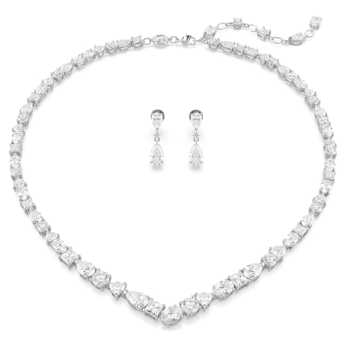 Swarovski Mesmera set Mixed cuts, White, Rhodium plated