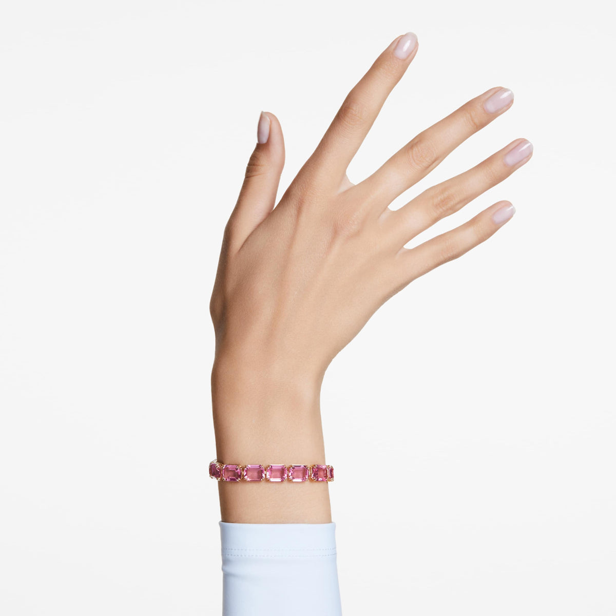 Swarovski Millenia bracelet with purple octagon-cut accents and an 18K gold finish