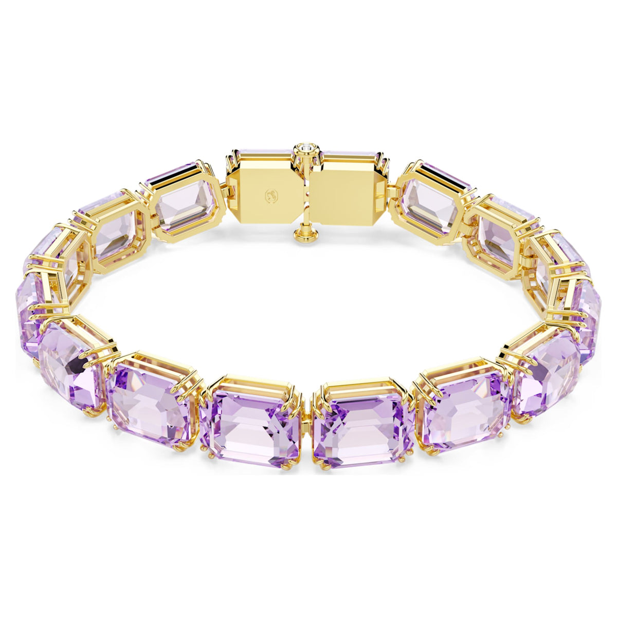 Swarovski Millenia bracelet with purple octagon-cut accents and an 18K gold finish