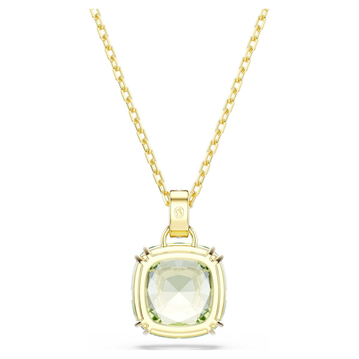 Swarovski Millenia pendant Cushion cut, Green, 18K gold finish