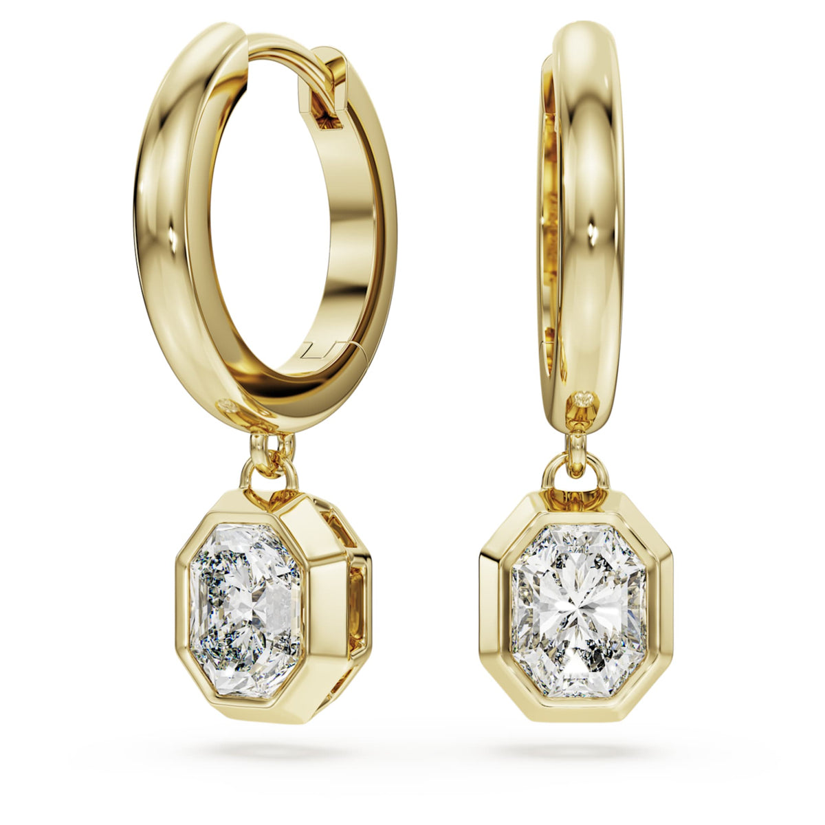 Swarovski Octagon drop earrings Lab-grown diamonds 1.0 ct tw, Octagon shape, 14K yellow gold