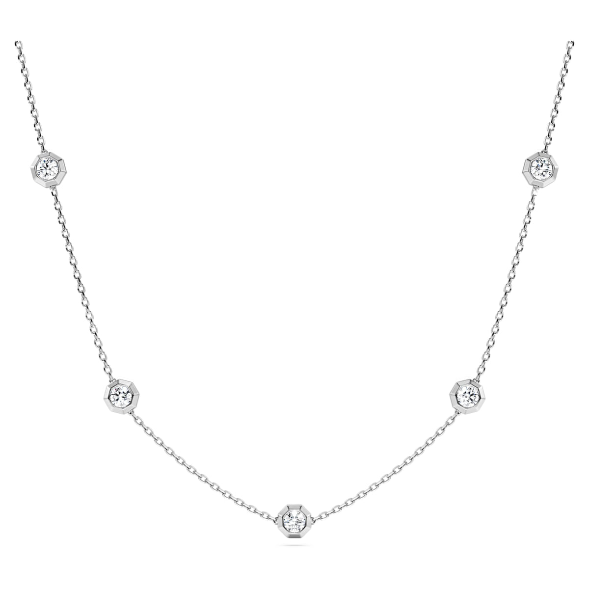 Swarovski Octagon necklace Lab-grown diamonds 0.7 ct tw, Round shape, Sterling silver