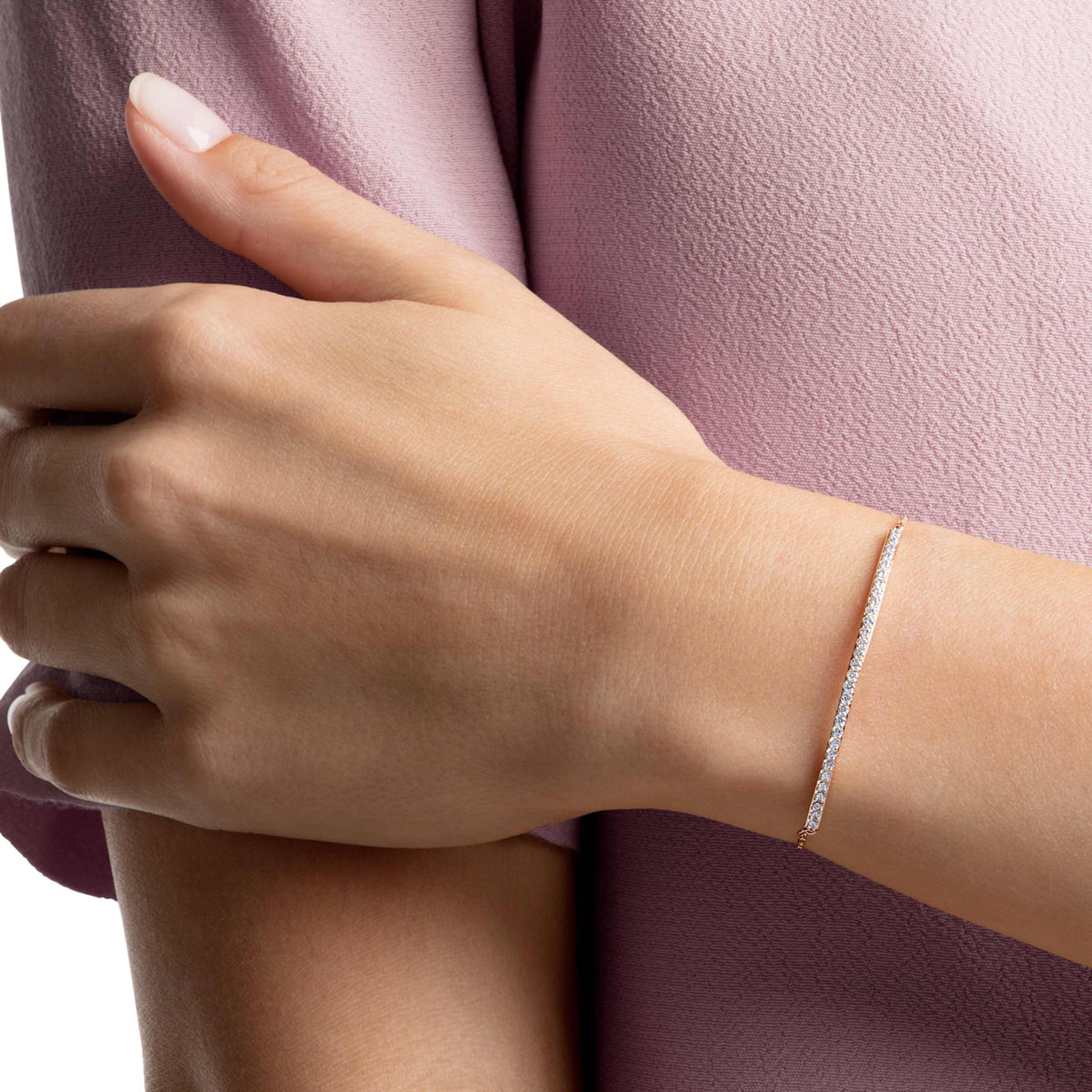 Swarovski Only bracelet with purple round-cut accents and an 18K gold finish