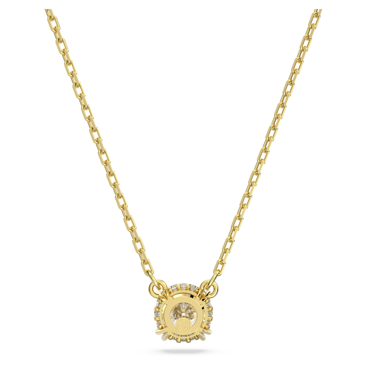 Swarovski Stilla pendant Round cut, White, 18K gold finish