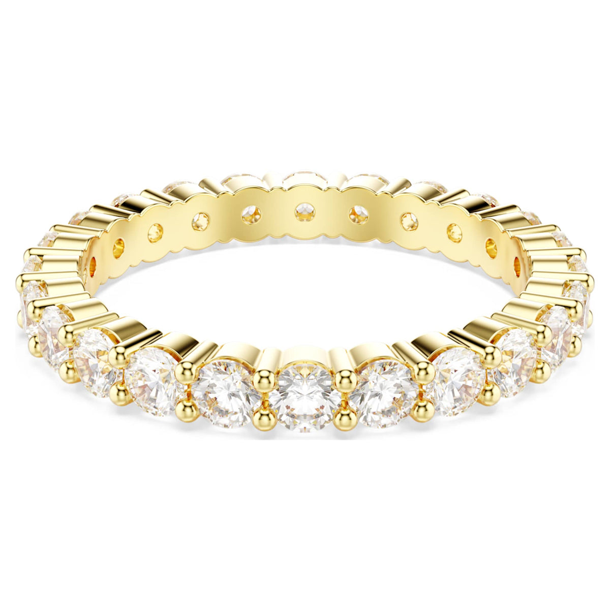 Swarovski Stilla ring Set (2), Round cut, White, 18K gold finish