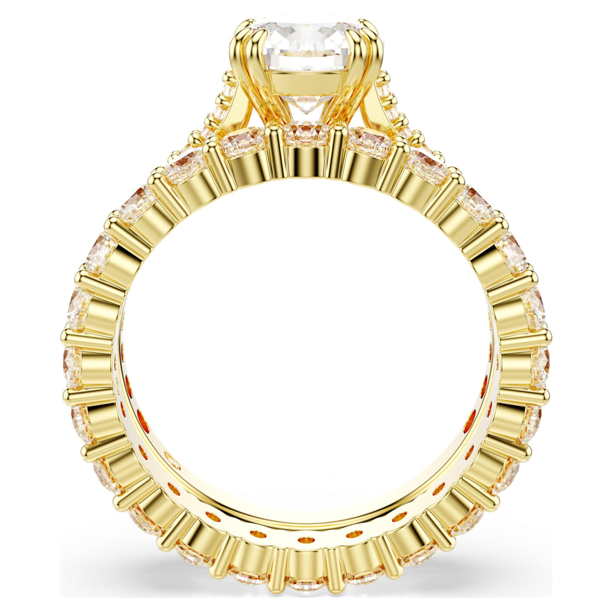 Swarovski Stilla ring Set (2), Round cut, White, 18K gold finish