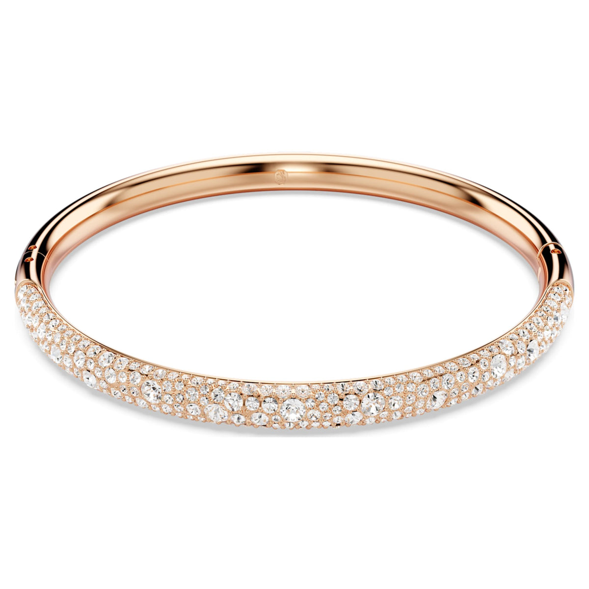 Swarovski Sublima bangle Snow pavé, White, 18K rose gold finish