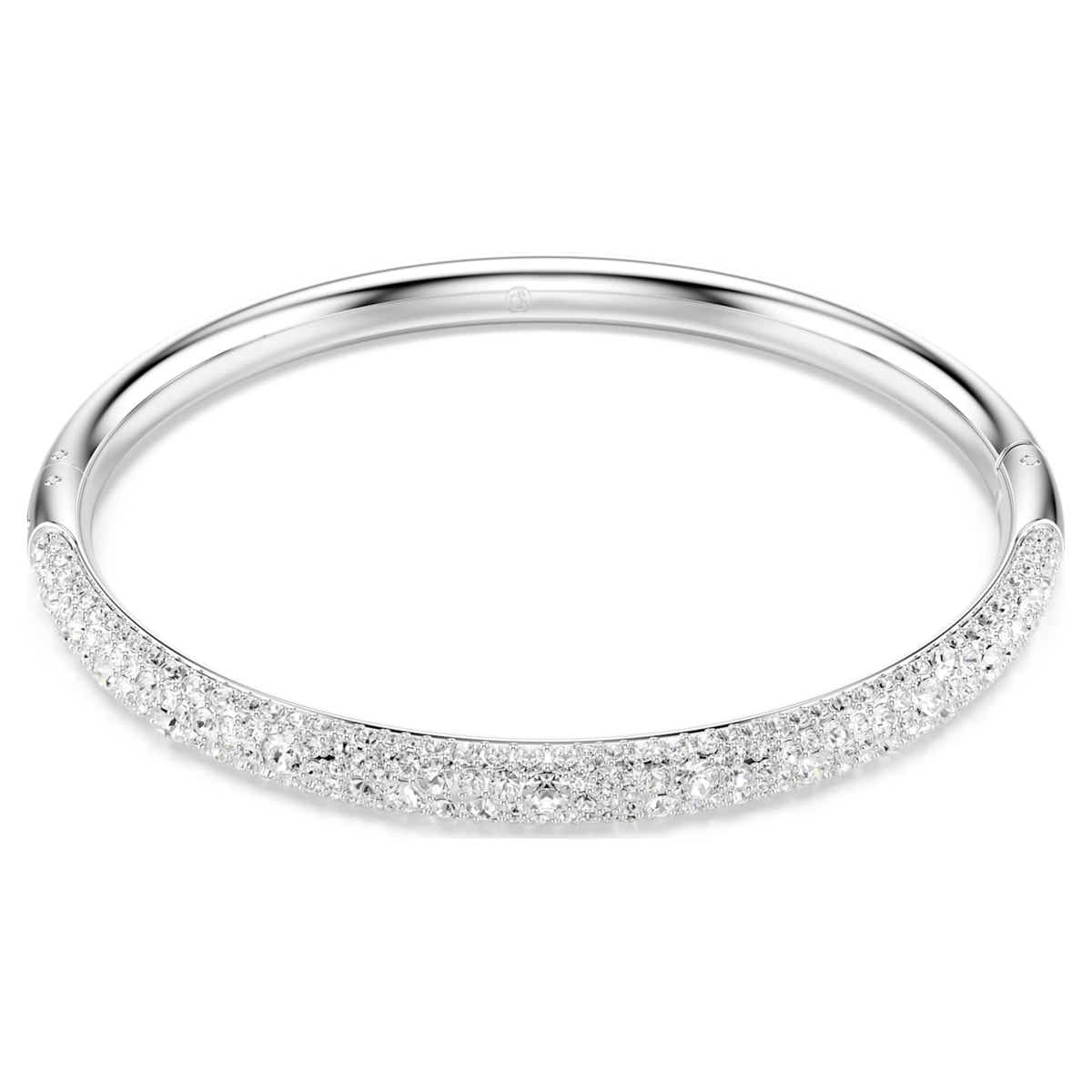 Swarovski Sublima bangle Snow pavé, White, Rhodium plated