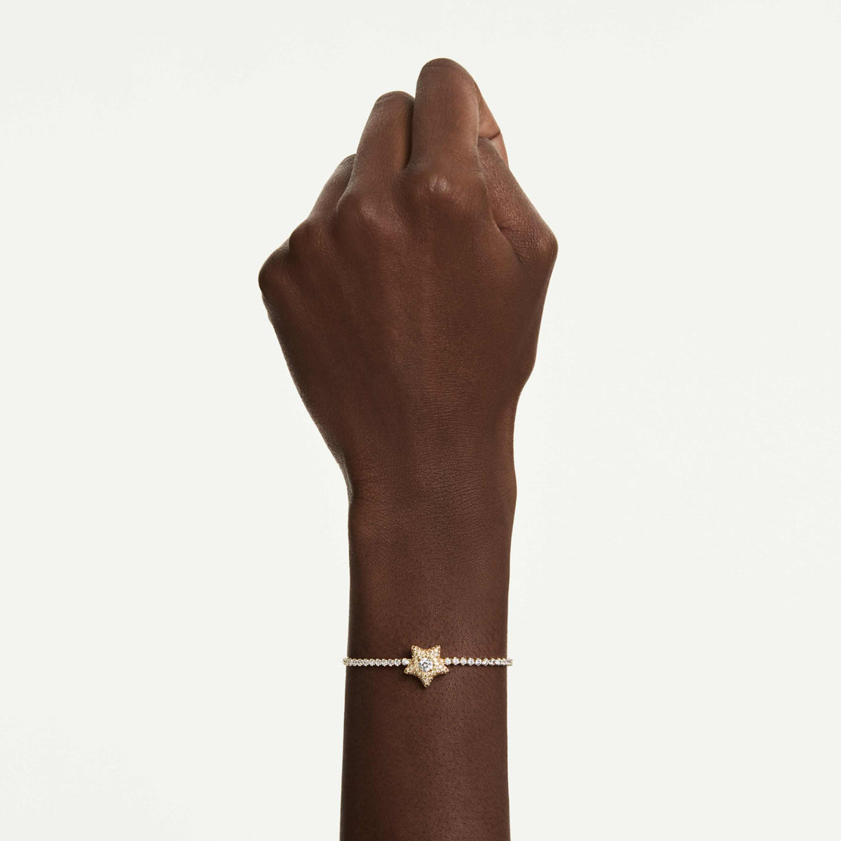 Swarovski Sublima bracelet Round cut, Star, White, Rhodium plated