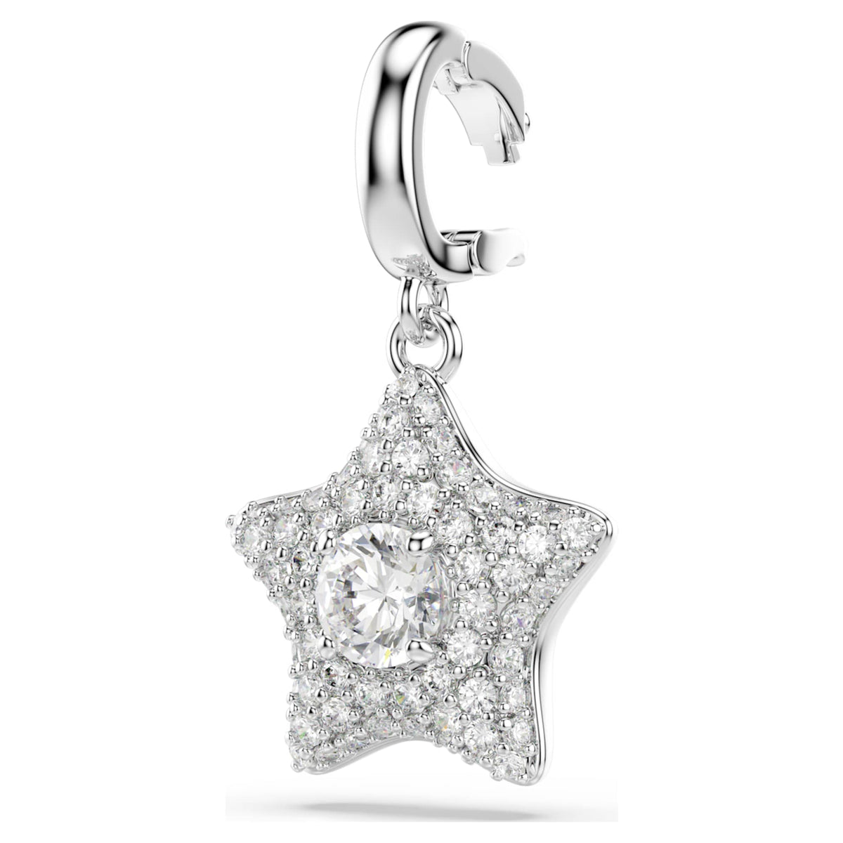 Swarovski Sublima charm Round cut, Star, White, Rhodium plated