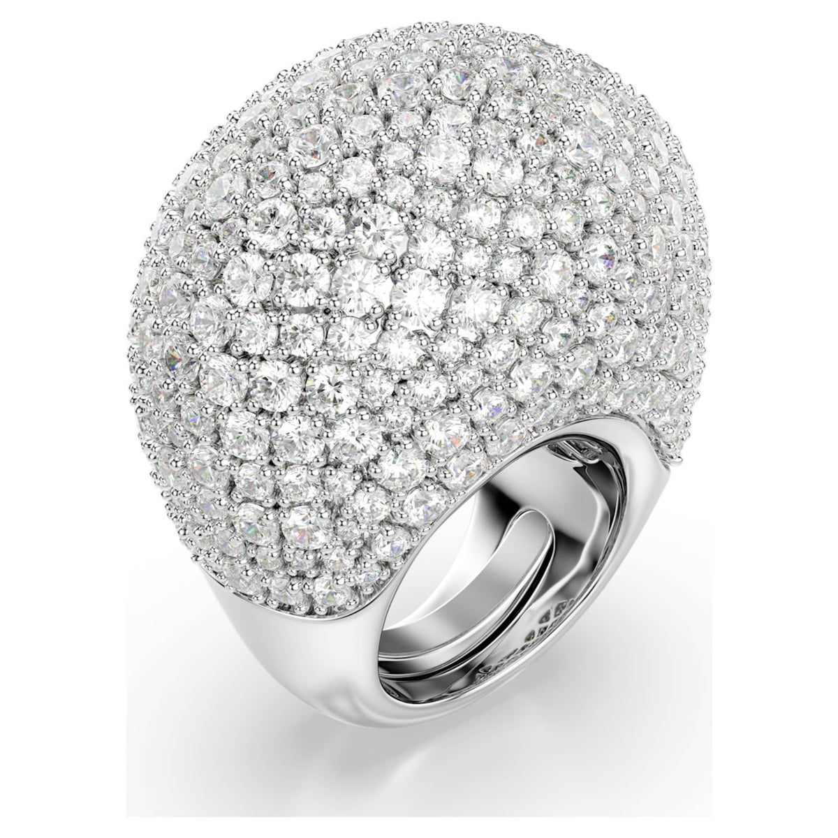Swarovski Sublima cocktail ring Large, White, Rhodium plated