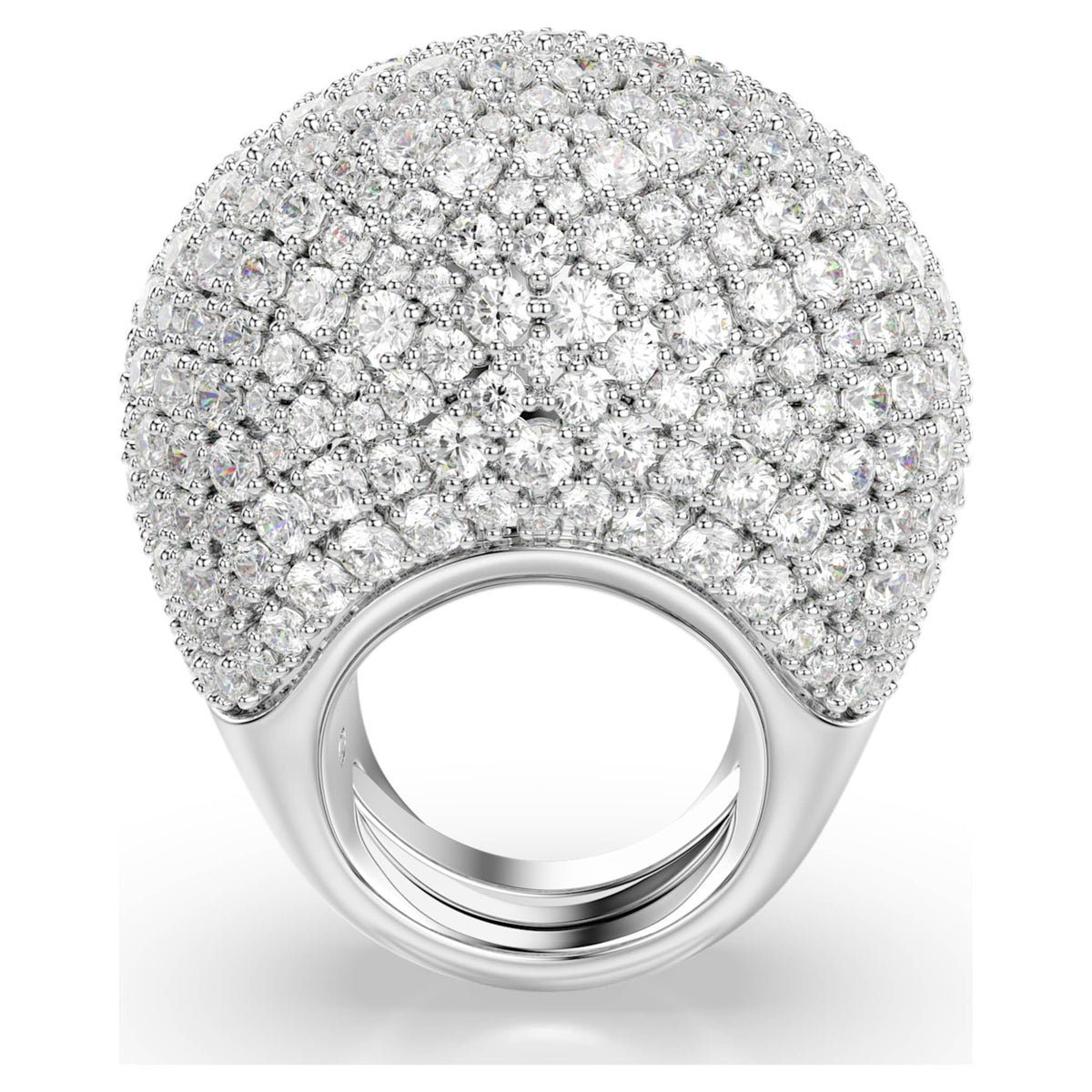 Swarovski Sublima cocktail ring Large, White, Rhodium plated