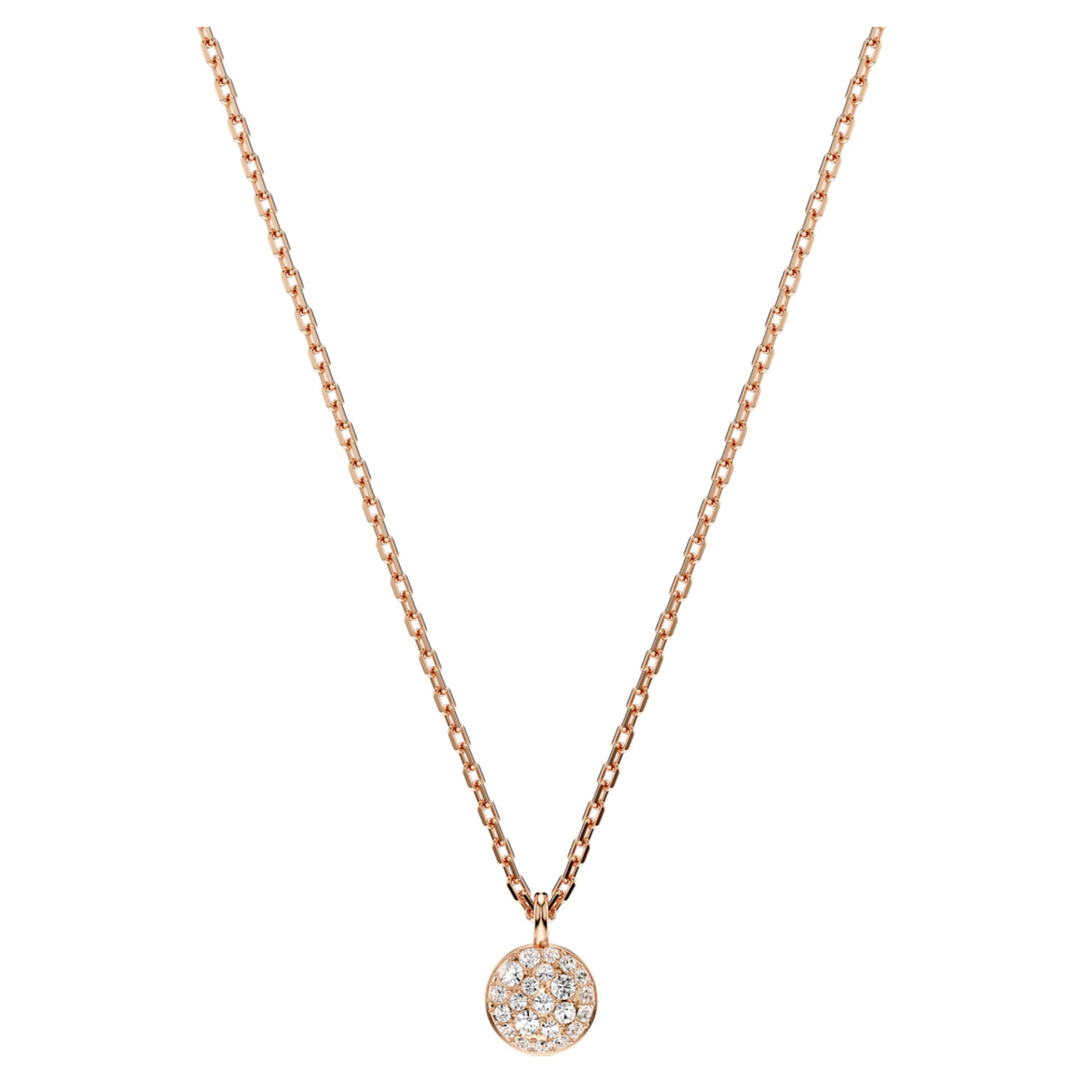 Swarovski Sublima layered pendant White, 18K rose gold finish