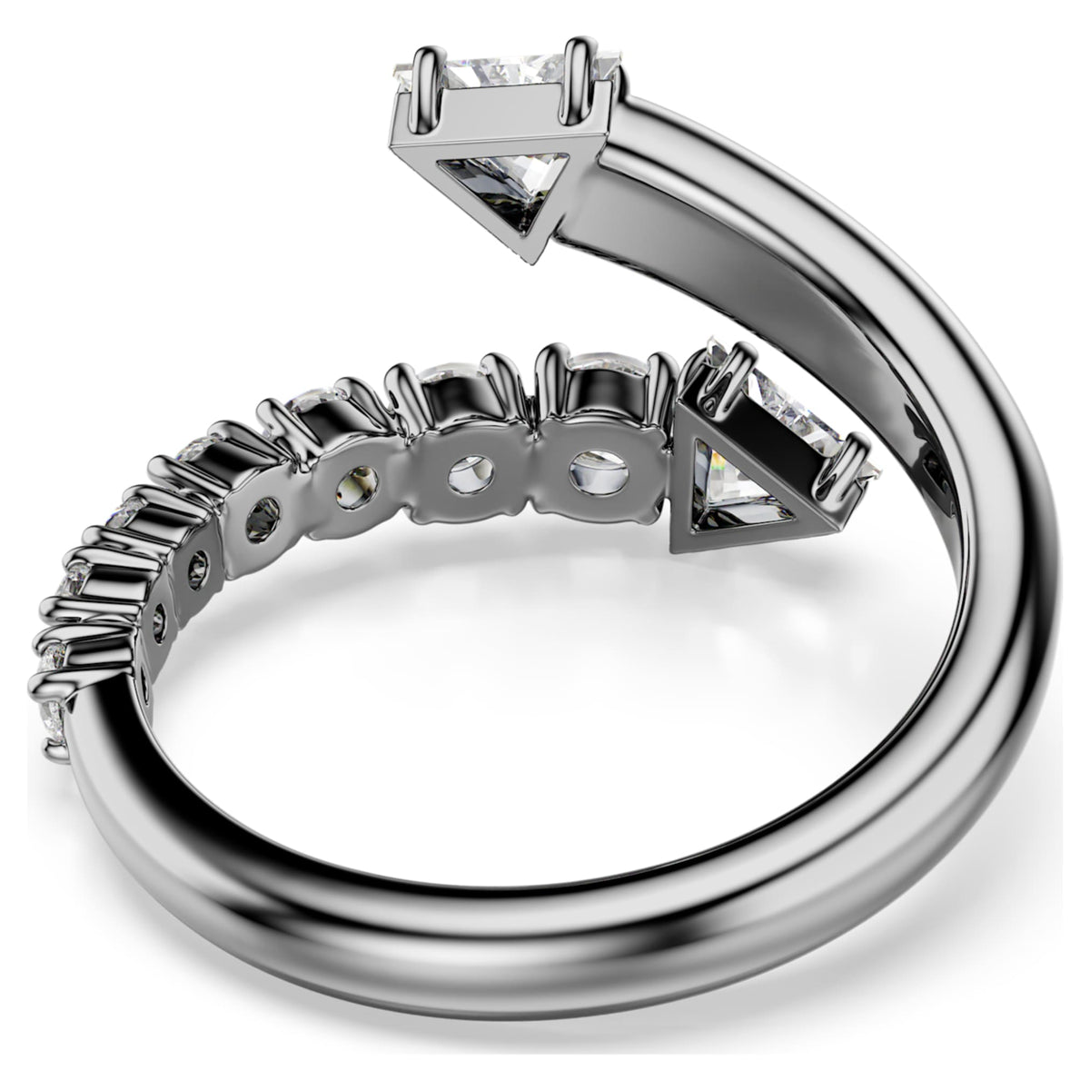 Swarovski Sublima open ring Mixed cuts, White, Ruthenium plated