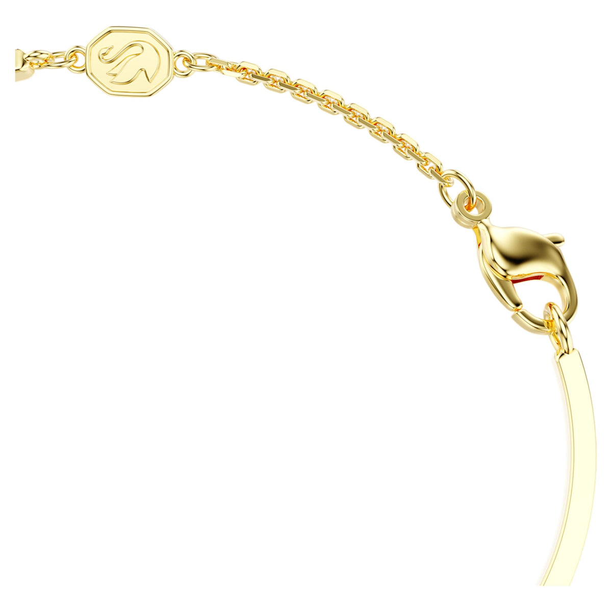 Swarovski Symbolica bangle featuring a evil eye motif with blue accents and an 18K gold finish