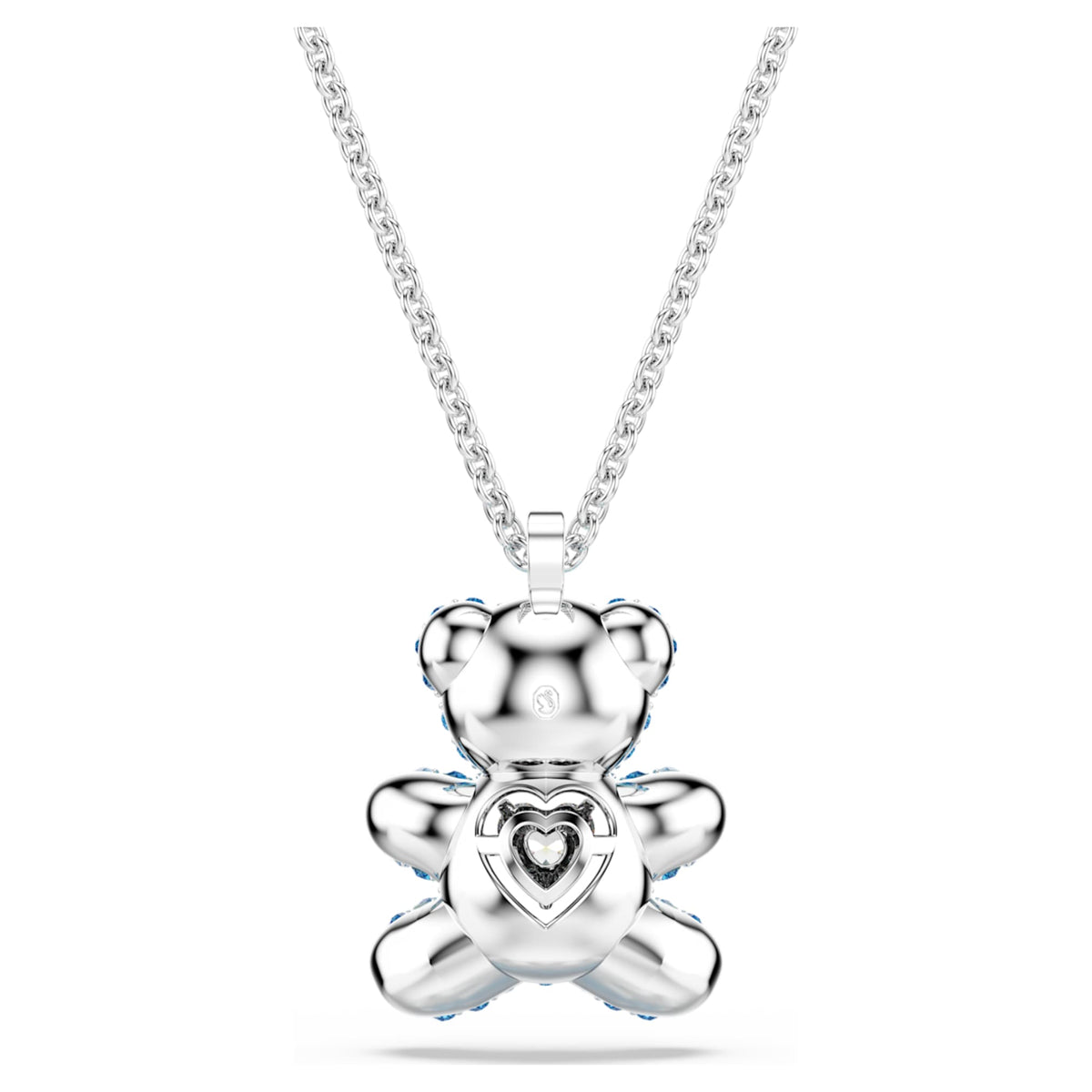 Swarovski Teddy pendant Bear, Blue, Rhodium plated